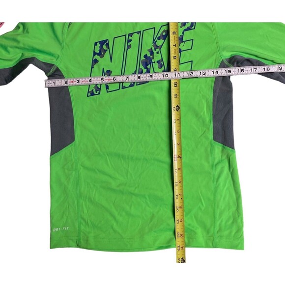 Nike Dri-Fit Youth Size S Neon Green/Gray Workout Athletic Long sleeve Shirt - Picture 5 of 7